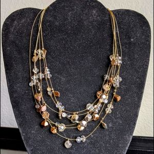 NWT Chico's Multi-Strand Wire & Beads Necklace